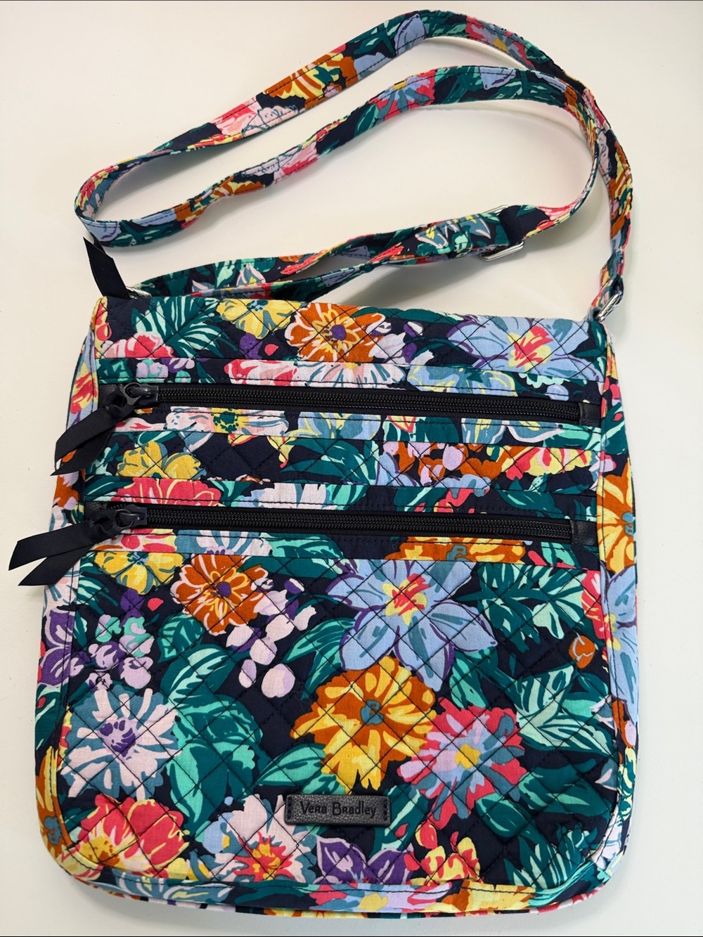 Vera Bradley Quilted Floral Crossbody in Navy Multi
